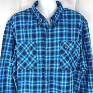 Duluth Trading Company Plaid Flannel 3XL Button Down Long Sleeve Shirt Gusseted